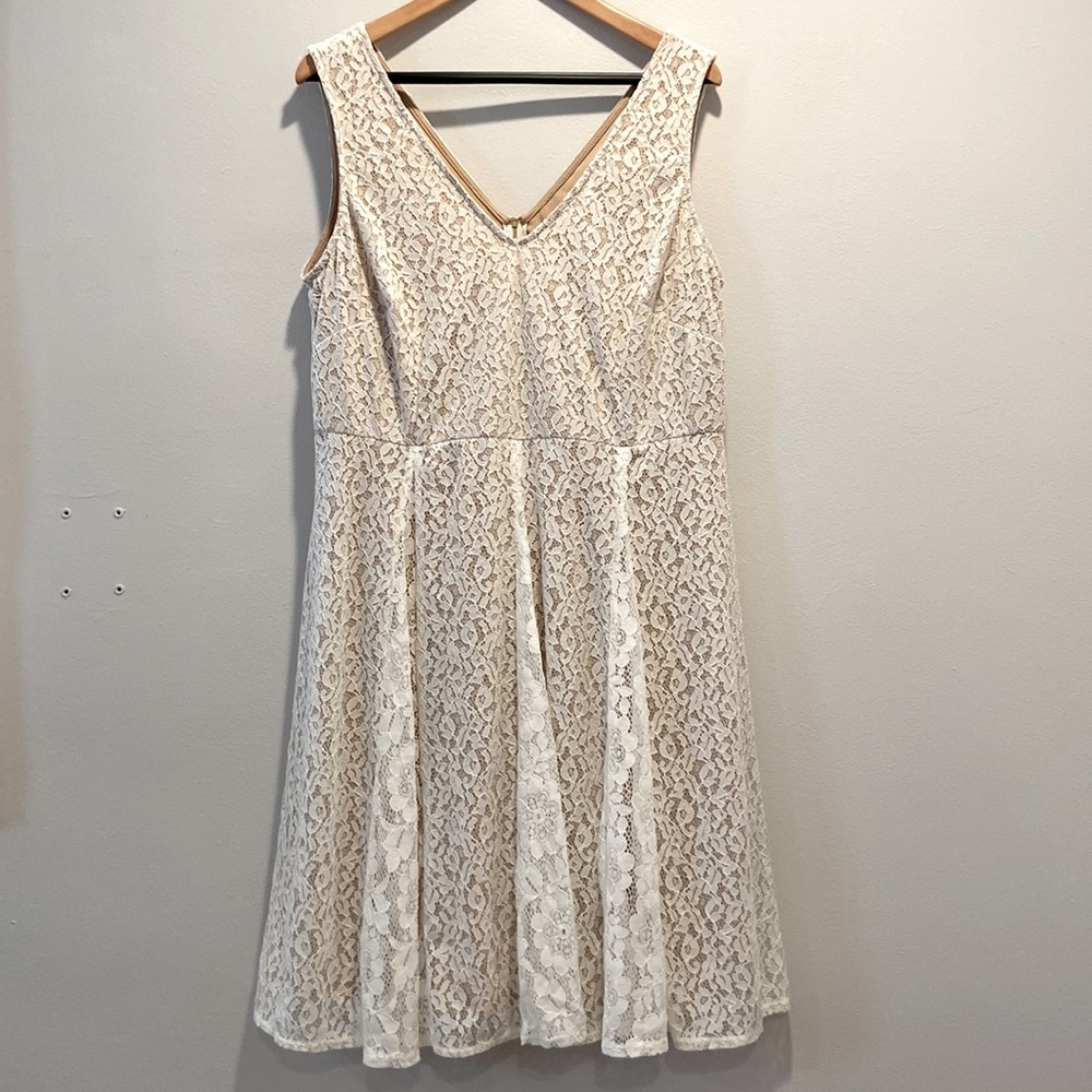 NWT Lane Bryant White Lace Dress Women Plus Size 16